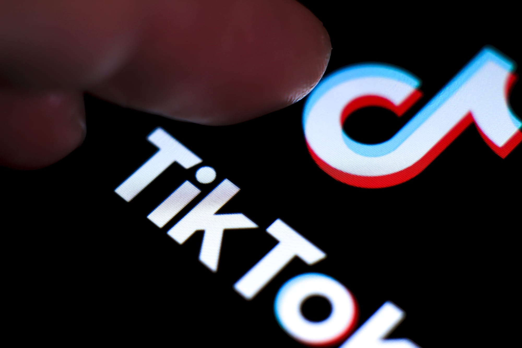 Das TikTok-Logo auf einem mobilen Gerät