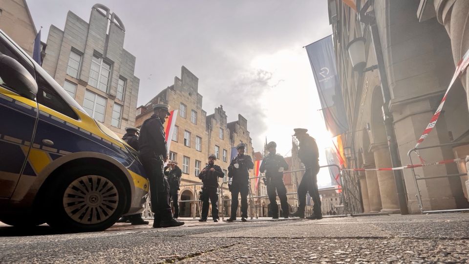 Blick auf den gesperrten Prinzipalmarkt